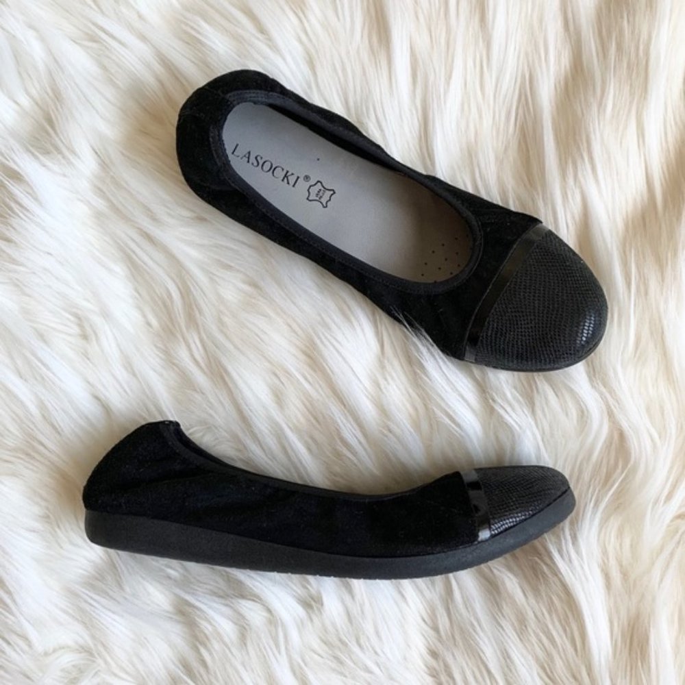 Worn Once Leather Suede Ballet Flats